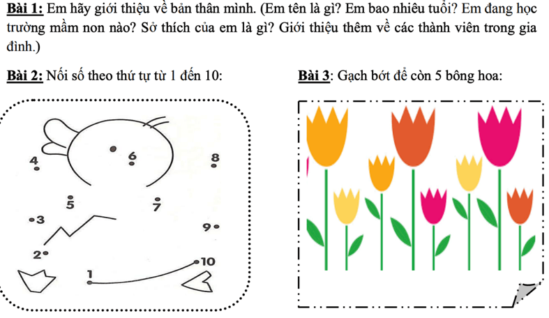 bài tuyển sinh lớp 1 fpt