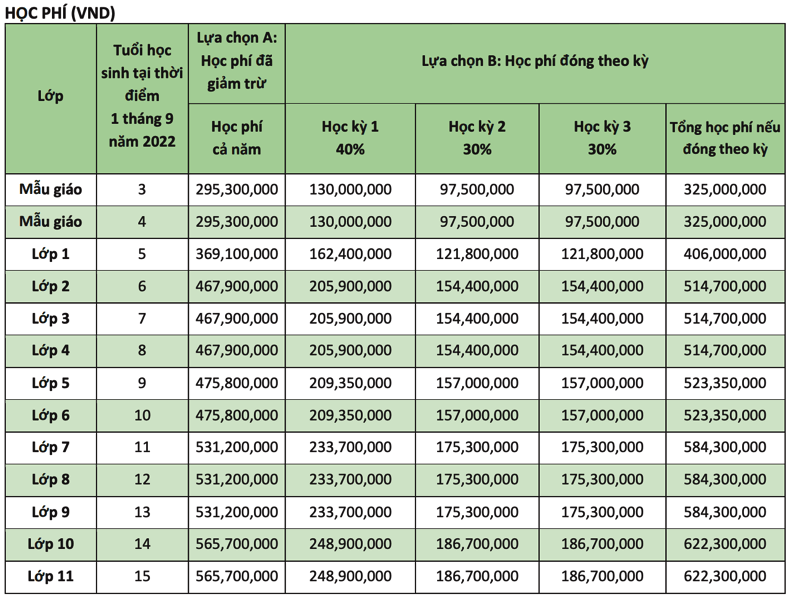 học phí vào trường packcity