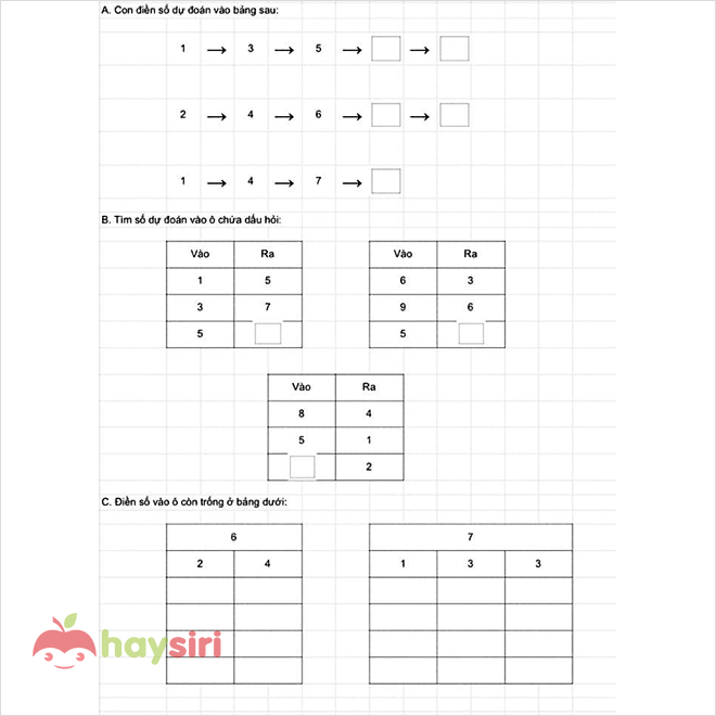 một bài tập toán tư duy vào lớp 1 newton