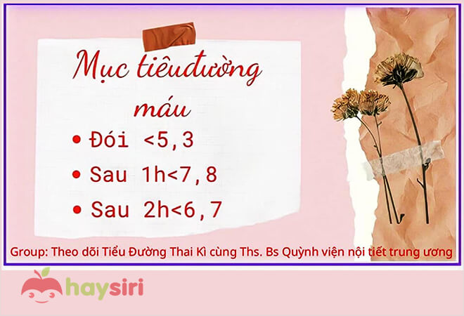 mục tiêu đường máu thai phụ tiểu đường