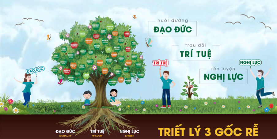 triết lý 3 gốc rễ trường tuệ đức