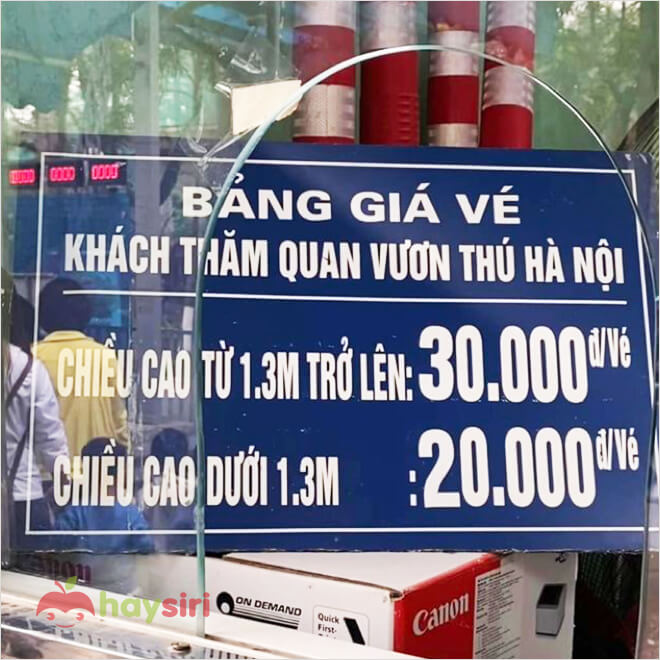 giá vé vào công viên thủ lệ