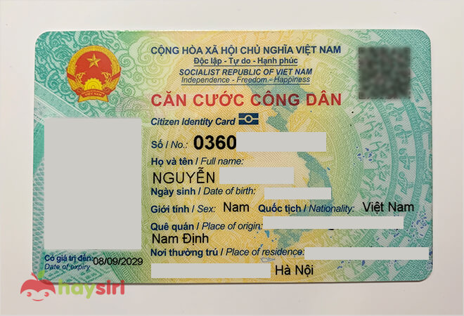 chụp ảnh căn cước công dân mặt trước