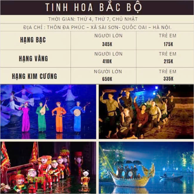 Bảng giá vé show thực cảnh “ Tinh Hoa Bắc Bộ”