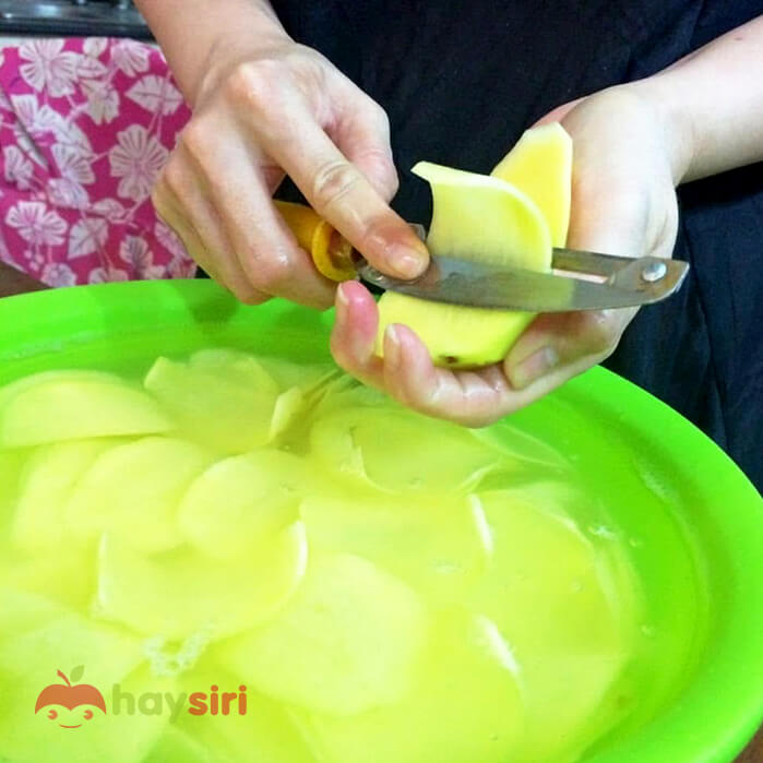 Khoai tây cắt lát mỏng