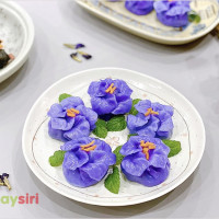 Làm há cảo hình bông hoa ngũ sắc: Thử thách mới cho người yêu ẩm thực